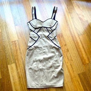 Beige and black Bebe dress
